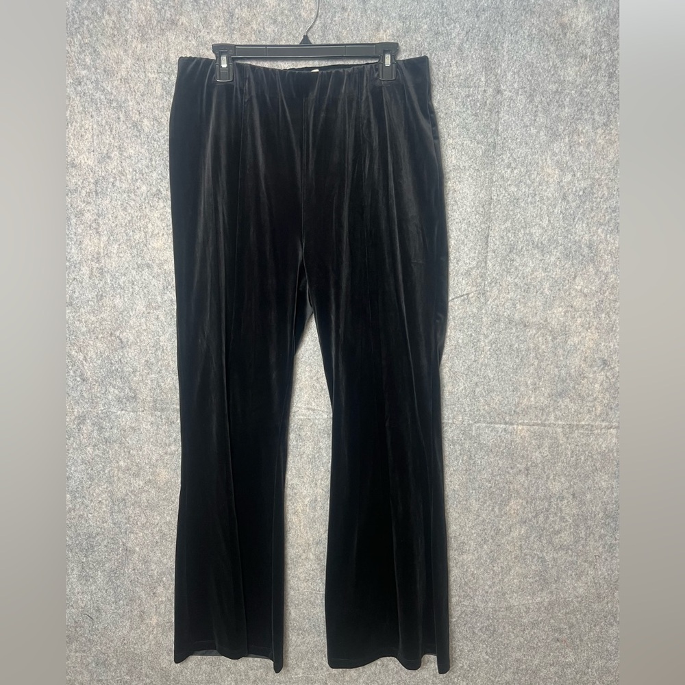 C&V Chelsea & Violet Woman Size XXL Black flare‎ velvet elastic waist New Pants